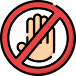 Icon Hand mit Verbotszeichen